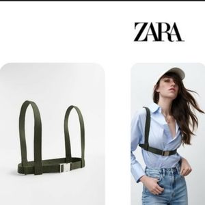 ZARA Green Harness Buckle Belt Size 32 Brand New - no tags